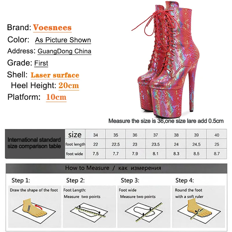 20cm/8Inch Super High Nightclub Waterproof Platform Strappy Women Ankle Boots Sexy Knight Short Boots Pole Dance Stripper Heel