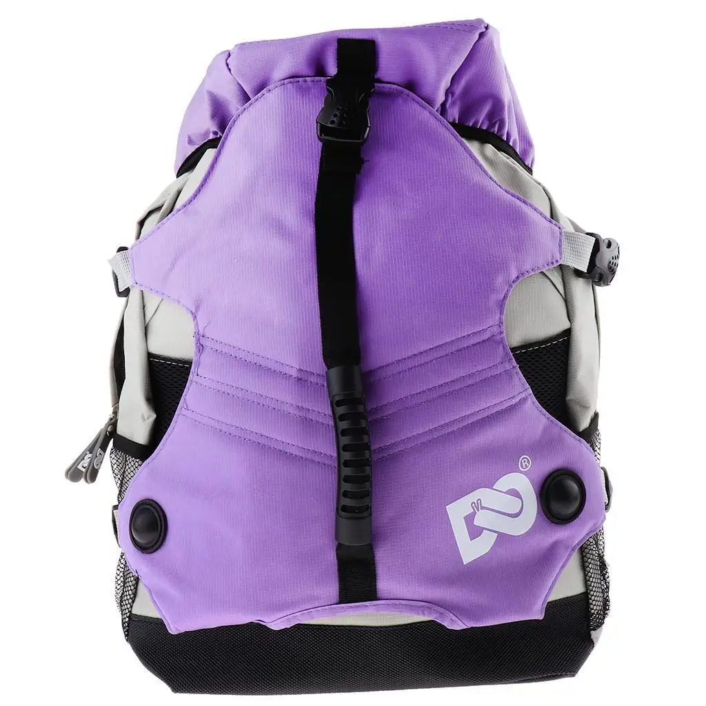 

Roller Skates Backpack Sports Ice Skates Storage Bag Purple