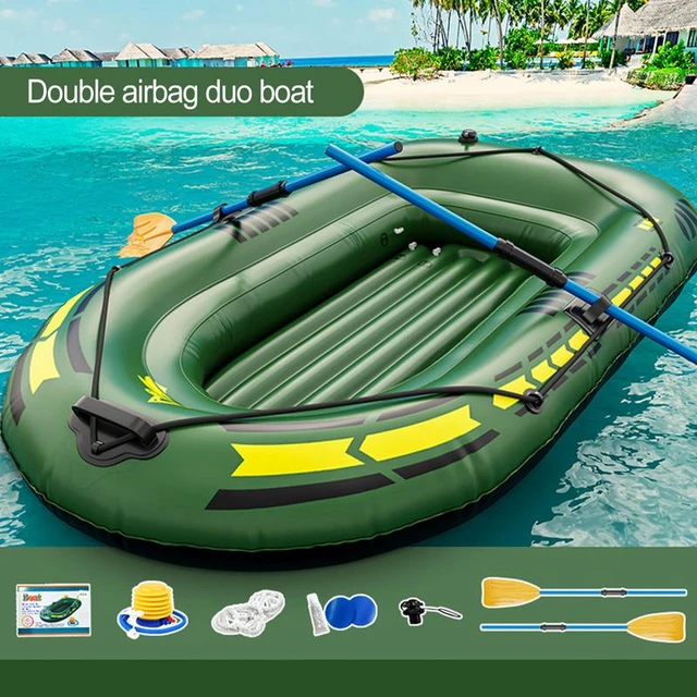 Bote inflable portátil para pesca, bote de Kayak, canoa, balsa para lago  con bomba de remos para adultos - AliExpress