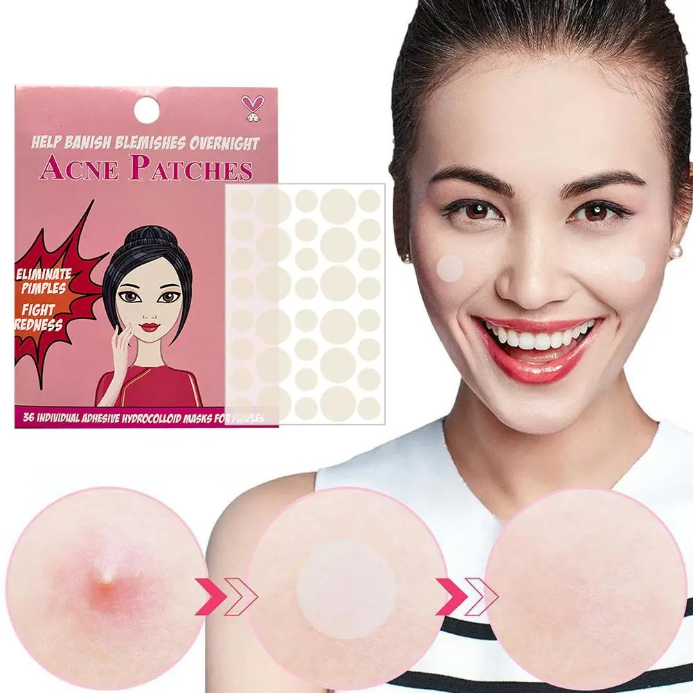 

24/36Pcs Invisible Acne Patches Removal Pimple Anti-Acne Spots Marks Patches Sticker Waterproof Concealer Repair Hydrocolloid