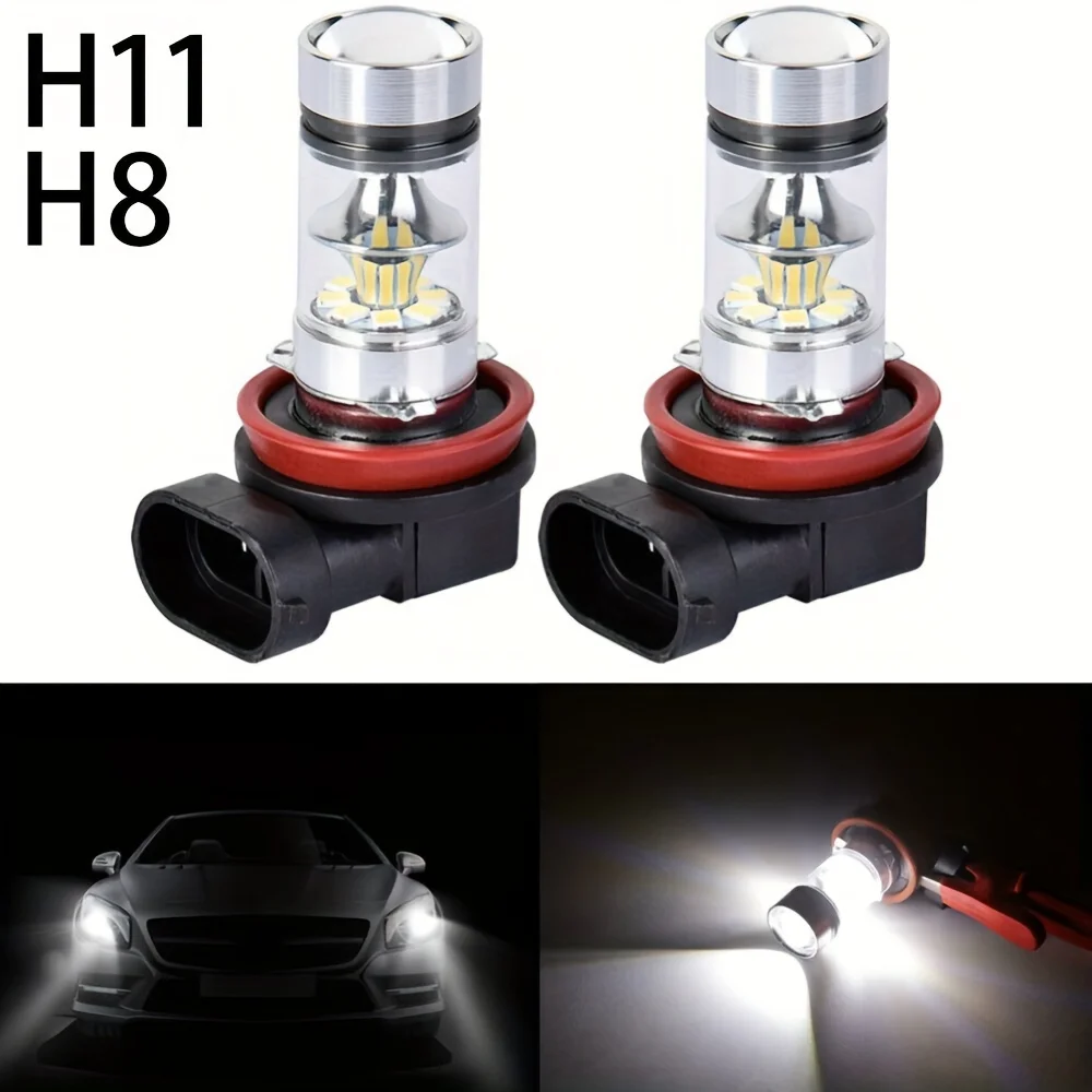 LED 안개등 전구 9005/9006/H11 - 6000K 흰색 및 4300K 노란색 - 12-24V 차량과 호환 가능 - 1000-1200 루멘 -