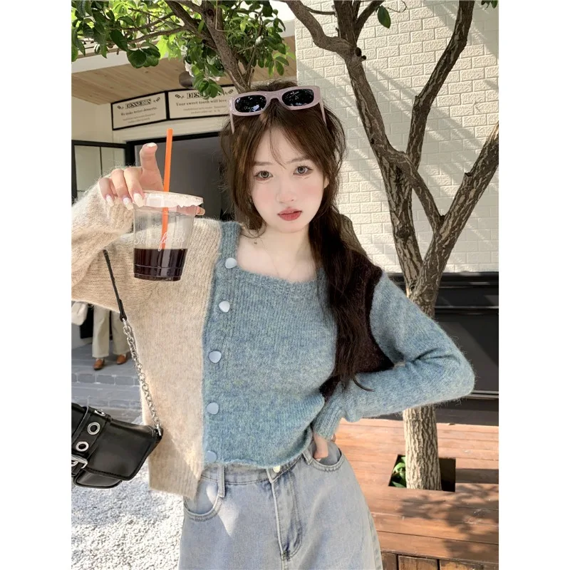 

French Lazy Style Sweater Women's Spring, Autumn and Winter Design Sense Niche Loose Small Chic Knitted Sweater Top