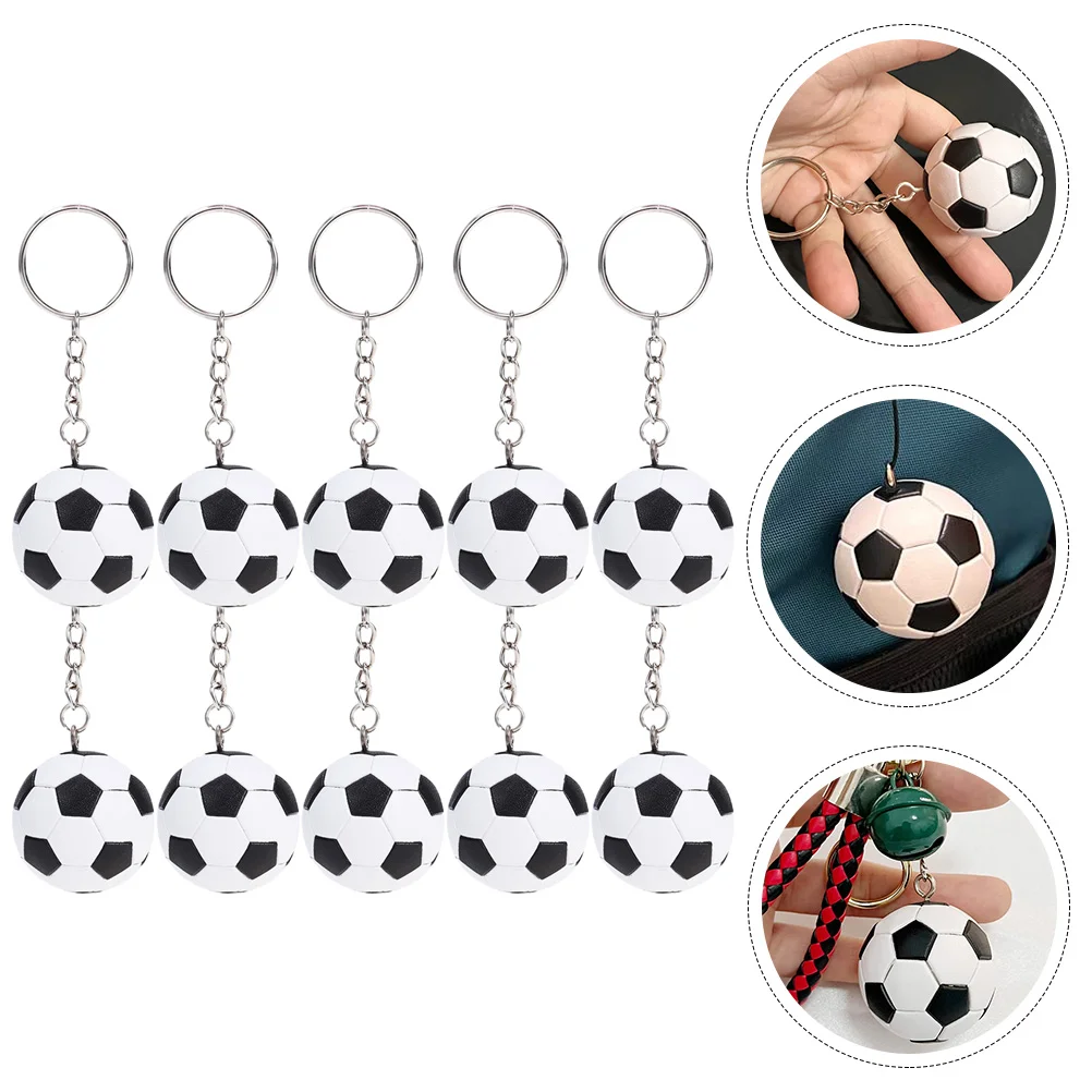 Durable Plastic Soccer Football Keychain Sports Balls Decorative Hanging Pendant Keychains Handbag Charms Car Keyring Backpack