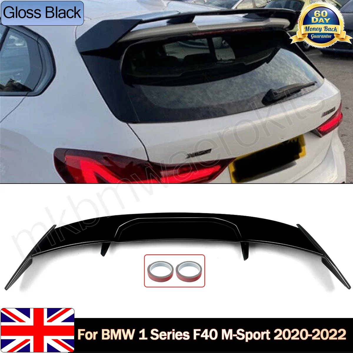 Per Bmw Serie 1 F40 M Sport Performance Spoiler Sul Tetto Lucidalabbra Nero 2020-2022