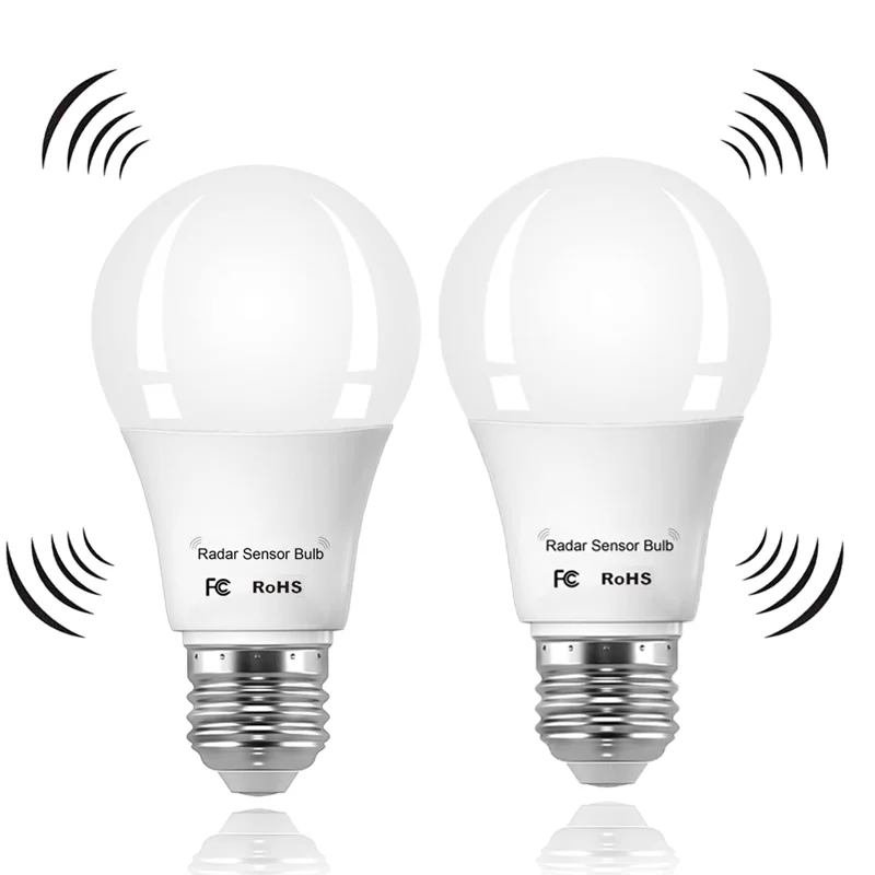 1pc 레이더 모션 센서 전구 황혼에서 새벽까지 LED 전구 실내 실외 지하실, 현관, 안뜰에 대한 야외 자동 켜기/끄기
