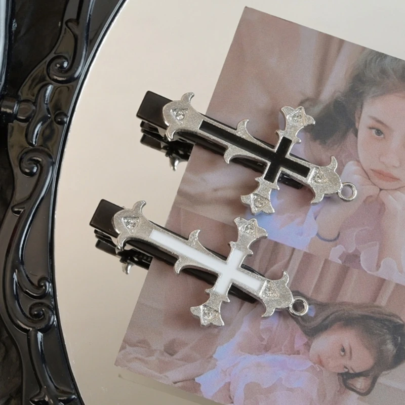 y2kBarrettes Crosss Haarspange Crosss Barrettes y2kHair Clip Goth Haarspange – Detail 7