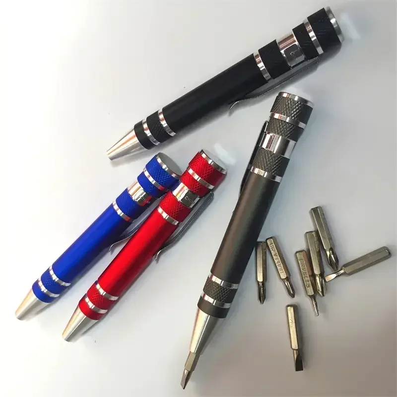 8-in-1 Aluminum Alloy Screwdriver Pen - Changeable Bits For Easy Repairs & Disassembly