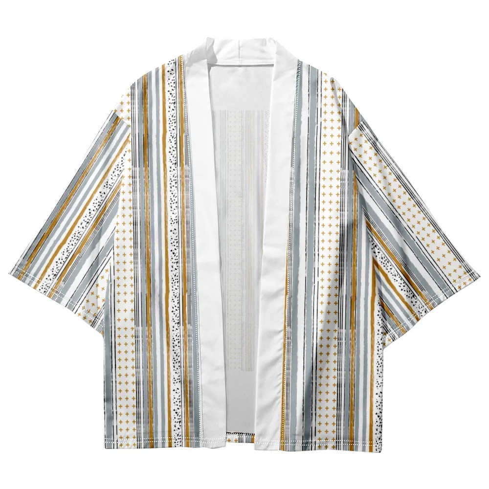 

Кардиган-кимоно мужской в японском стиле, свободная Повседневная рубашка в винтажном стиле, юката, борои, летняя модель