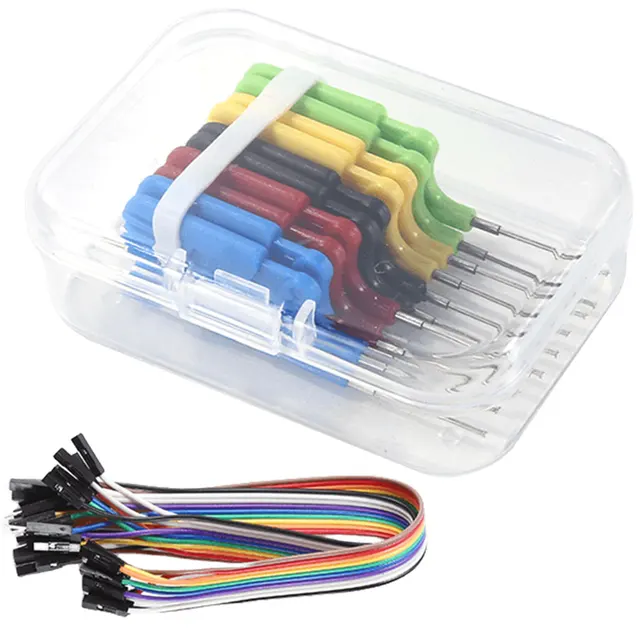 10pcs/set SDK08 Test Clips with Jumper Wires IC Test Hook Clips 40V Chip Foot Clip 2A Micro IC Clamp Electrical Testing Clip 2