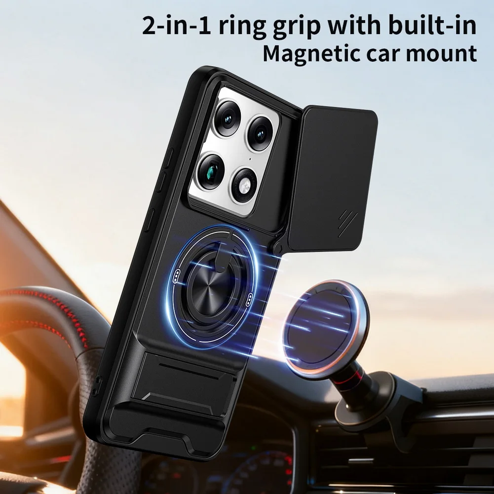 Dual-Function Ring Grip with Built-in Magnetic Car Holder - Protective Case