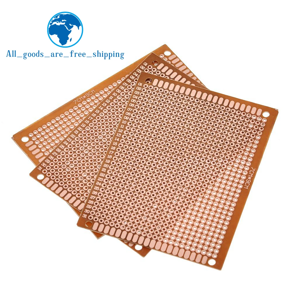 10pcs 7x9 7*9cm Single Side Prototype PCB Breadboard Universal Board Experimental Bakelite Copper Plate Circuirt Board Yellow printed circuit board