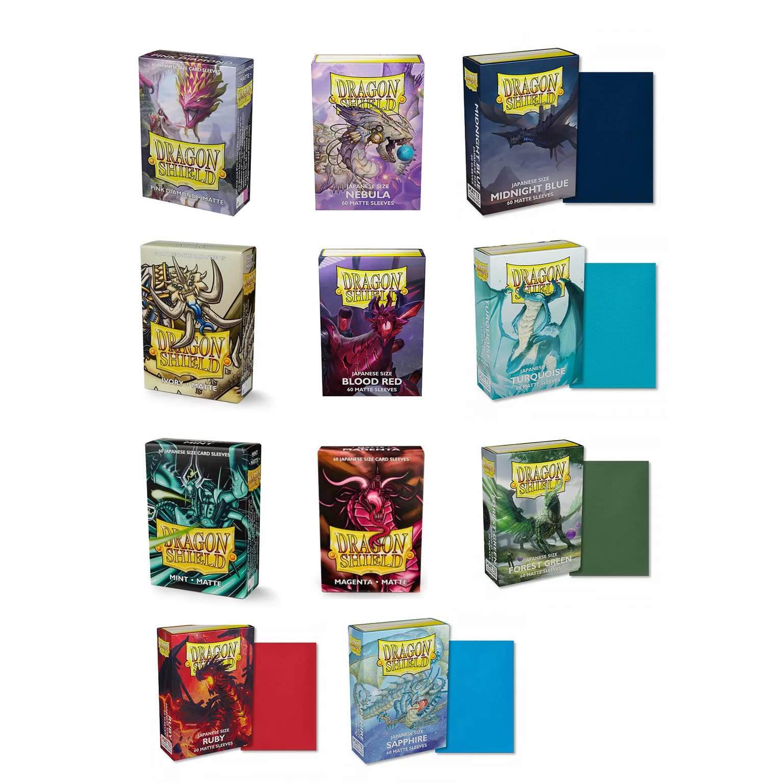Dragon Shield 60 Pz/Scatola Ygo Game Cards Sleeves Playing For Japanese Yu-Gi-Oh Small Size Mini Board Game Cards Protector Cover