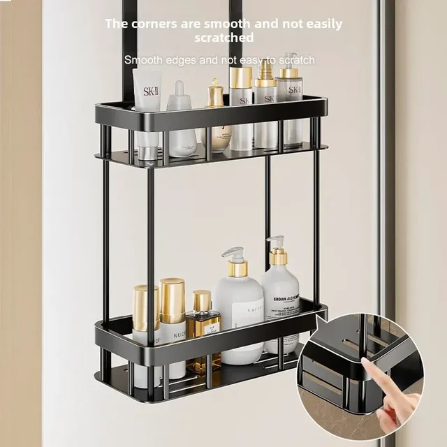 Carrello doccia senza trapano |   Cestino portaoggetti con porta in vetro per bagno |   Portasciugamani per un comodo spazio di bagno 4