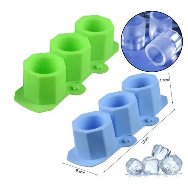 3-hole Silicone Ice Tray Mold Wine Glasses Creative Cactus Flower Pot Gypsum Molds Kitchen Baking Cake Food Grade Material Mould