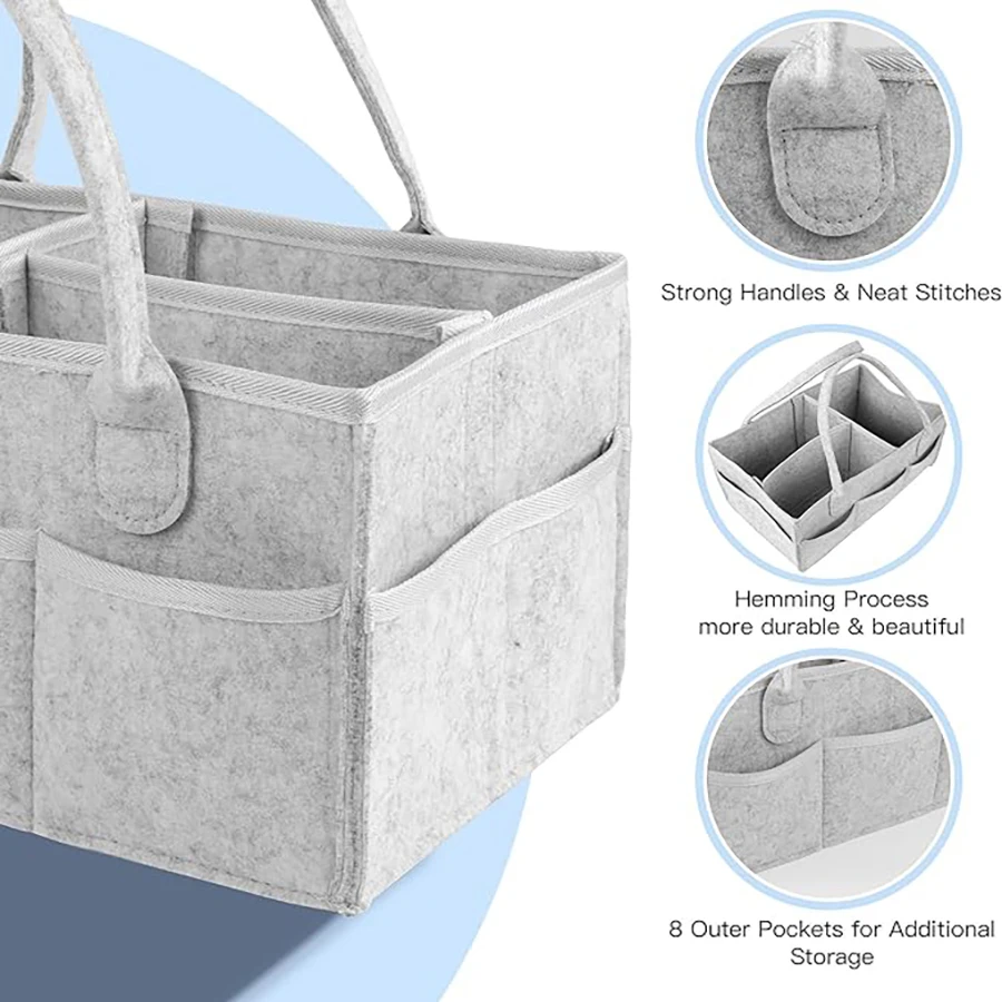 Diaper Bag 1Pc Diaper Organizer-Baby Felt Diaper Bag-Foldable Mommy Bag-Mother & Baby Storage Bag-Neutral Baby Products For Newborns