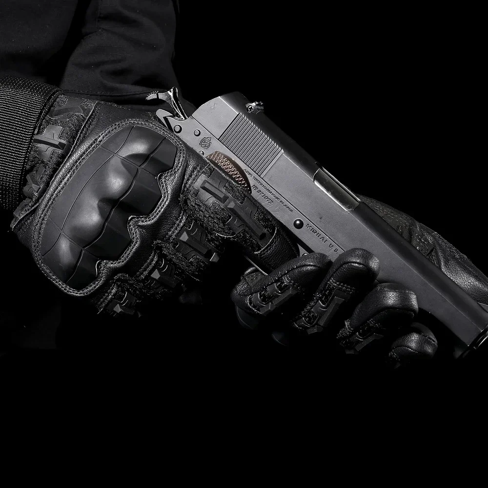 Tactical Full Finger Gloves Paintball Shoot Airsoft Work Fishing PU Leather Touch Screen Rubber Protective Mittens