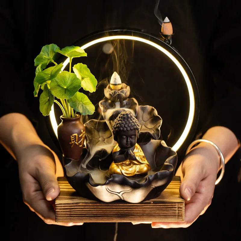 

Ароматическая горелка в форме бергамота, лампа с кольцом, украшение для крыльца, телевизора, кабинета, фиолетовый песок, дзен, курильница