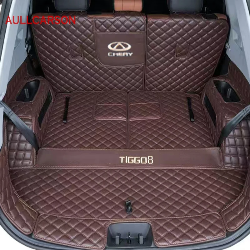 For Chery Tiggo 8 Pro MAX 2022 2023 Trunk Mat Leather Durable Cargo Liner  Boot Carpets Rear Film Interior Decoration Accessories