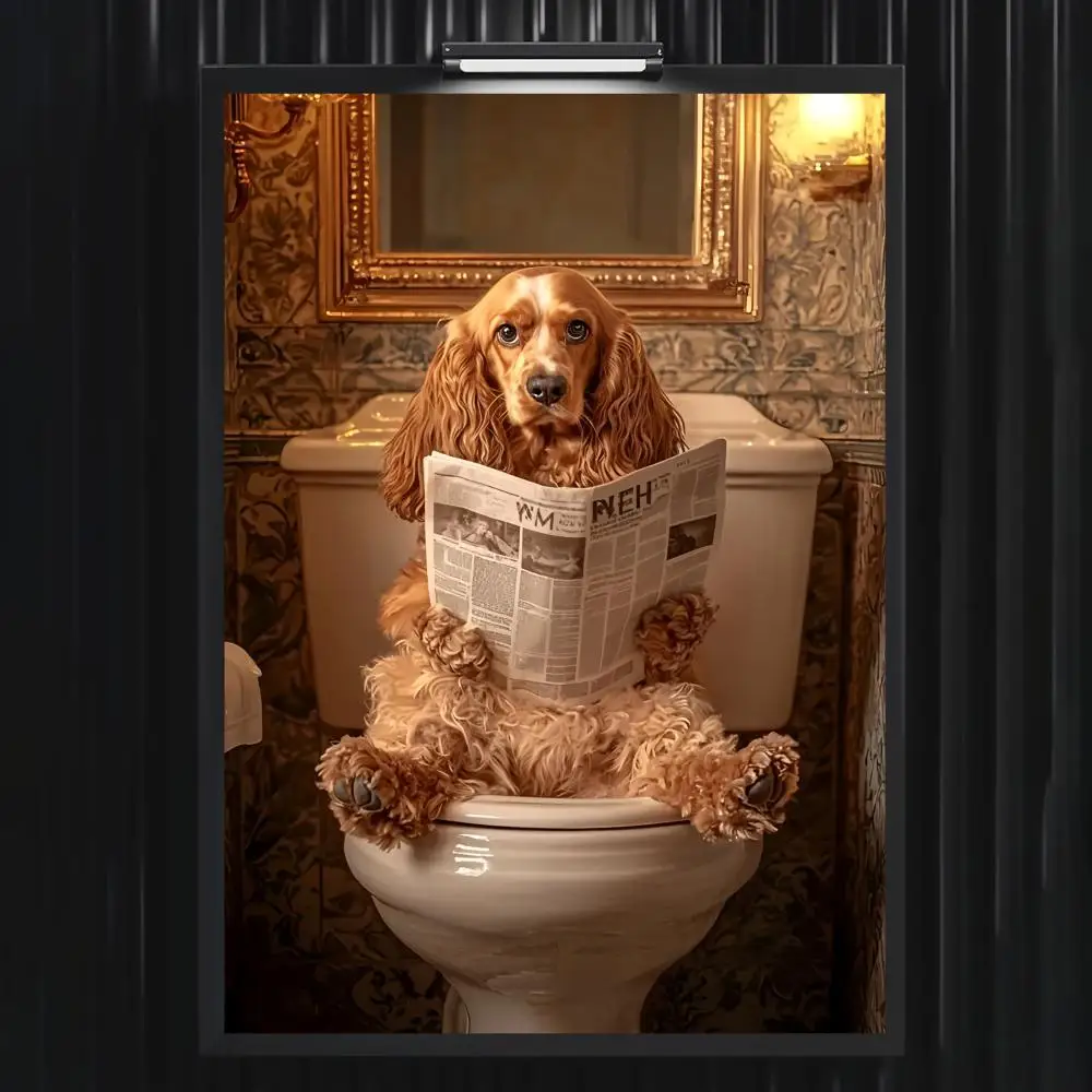 Lustiges Badezimmer-Poster mit Humorvollem Tiermotiv für Wohnzimmer, Schlafzimmer, Bar, Flur, Klebende Wandkunst, Wasserfester Ästhetischer Druck – Detail 6
