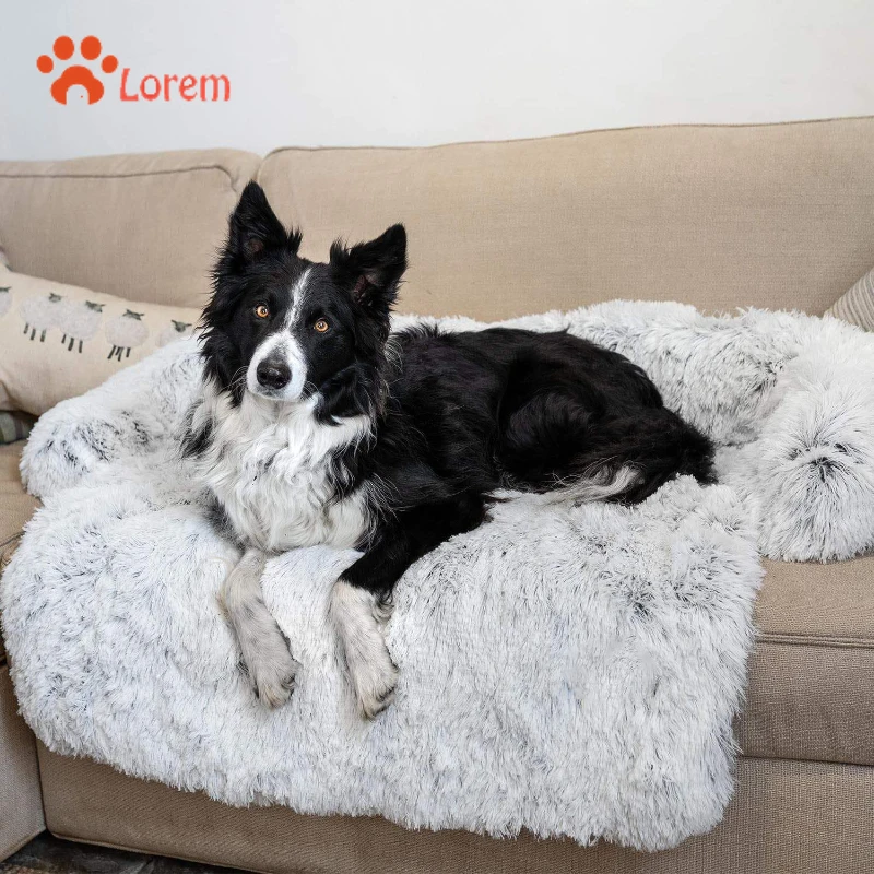 

Dog Bed Calming Furniture Couch Protector Plush Pet Sofa Bed with Removable Washable Cover Dog Beds Plush Kawaii Dog Sofa Covers