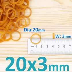 High Elasticity Yellow Industrial Rubber Bands - Thickened, Stretchable & Sturdy - 100Pcs (20x3mm)