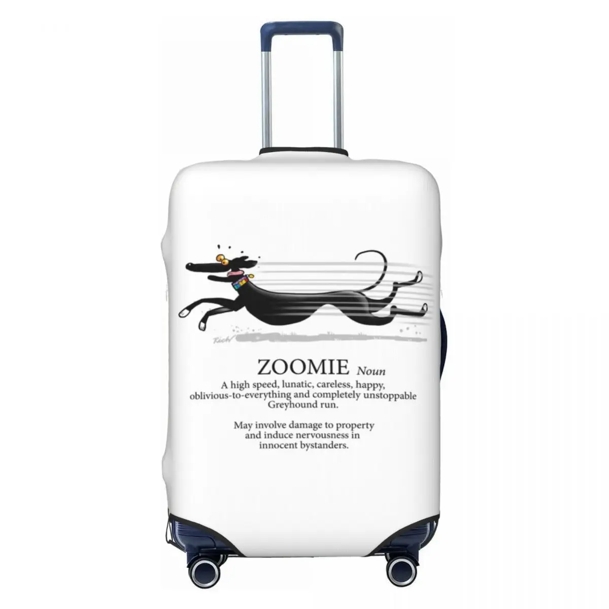 Juste de bagage personnalisée Greyhound Zoomie, housses de protection de valise de chien Whippet Sighthound, trempées pour 18-32 