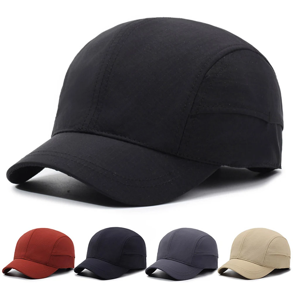 Retro-Baseball-Sonnenschutzkappe mit kurzer Krempe, einfarbig, Outdoor-Sporthut, schnell trocknender Hut, verstellbare Schnalle, vielseitige Baseballkappe