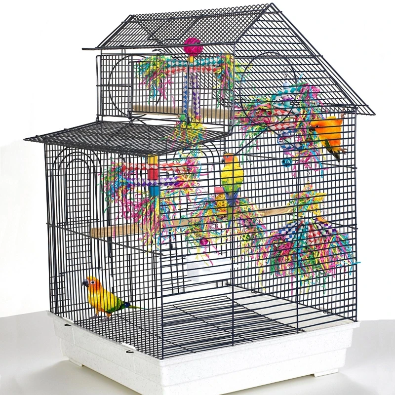 5 Piece Bird Shredding Toys Wooden Blocks Colorful Parrot Chewing Foraging Hanging Toy for Parakeets Love Birds Budgies 3