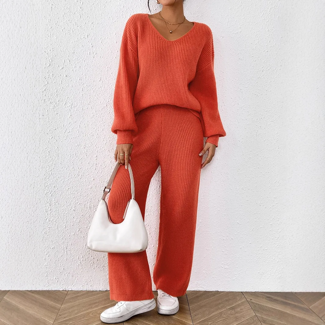 Autumn Women Sweater Sets Long Sleeve Knitwear Pullovers