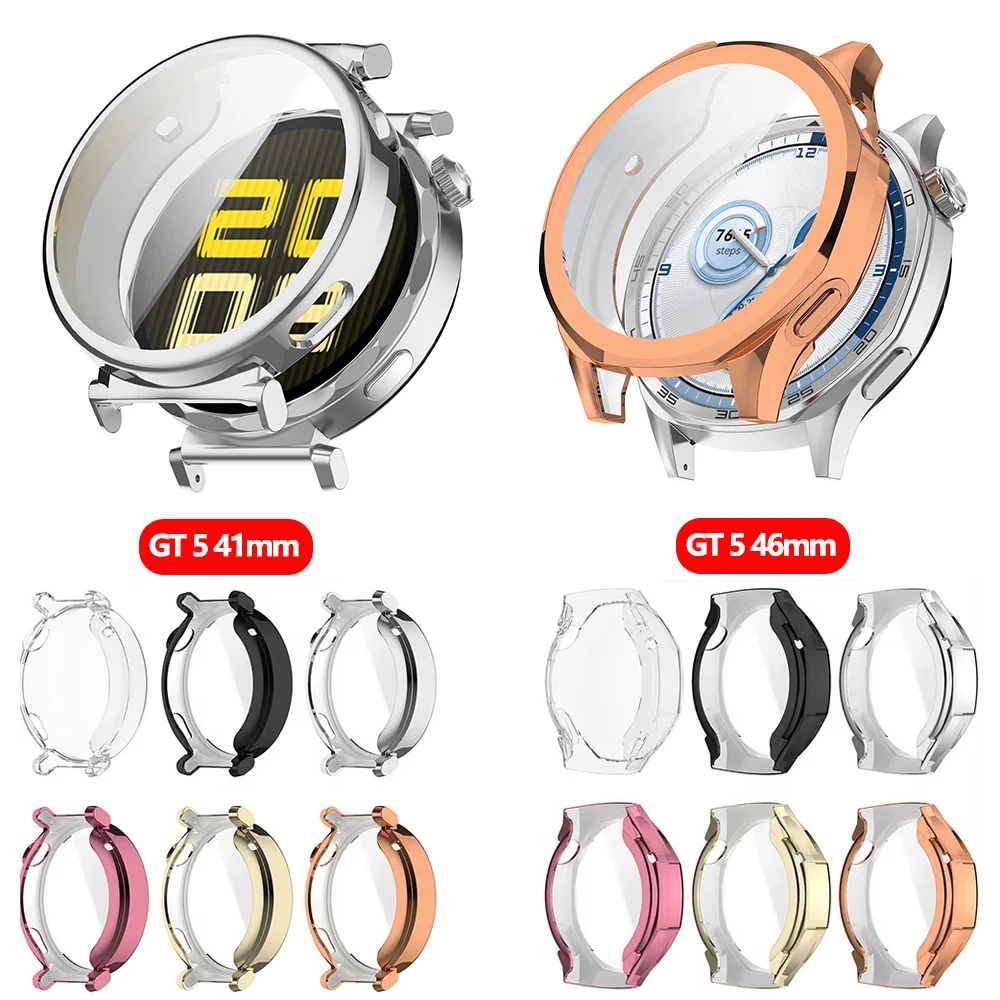 Case TPU All-around Bumper Cover Screen Protector For HUAWEI Watch GT 5/5 Pro 41mm 42mm 46mm Accessories