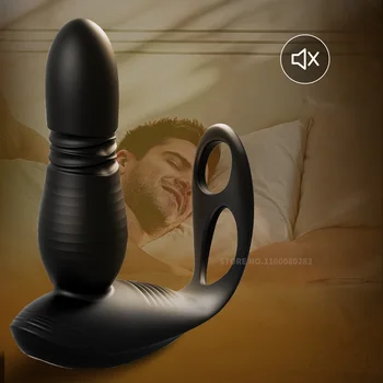 Remote Control Male Prostate Massager Telescopic Butt Plug For Men Delay Ejaculation Ring Anal Stimulator Vibrator Sex Toys 5