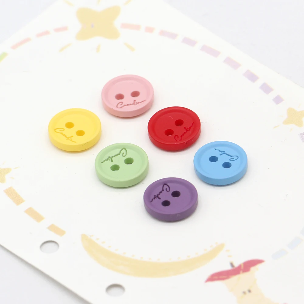DOTOLLE 11mm 작은 믹스 컬러 라운드 수지 단추 의류용 귀여운 봄 셔츠 블라우스 카디건 DIY 공예 봉제 용품