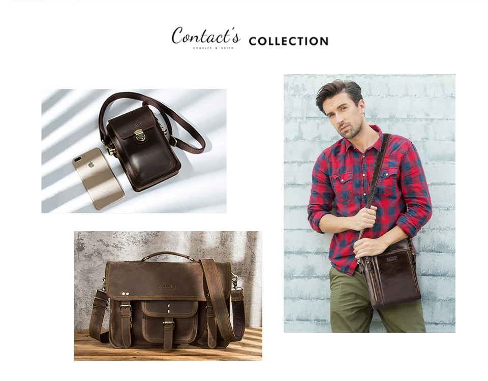 CONTACT'S 100% Gemüse Kuh Leder Männer Umhängetasche Vintage Schulter Tasche für Männliche Multifunktionale Telefon Taschen Qualität Bolsa – Detail 18