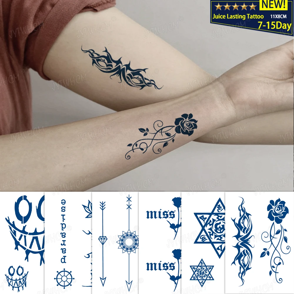 Femme Tatouage Initiales Entrelacées Poignet Autocollants de tatouage Semi permanent en lettres anglaises, étiquette de  tatouage, étanche, mignon, pour femmes, hommes, filles et garçons |  AliExpress