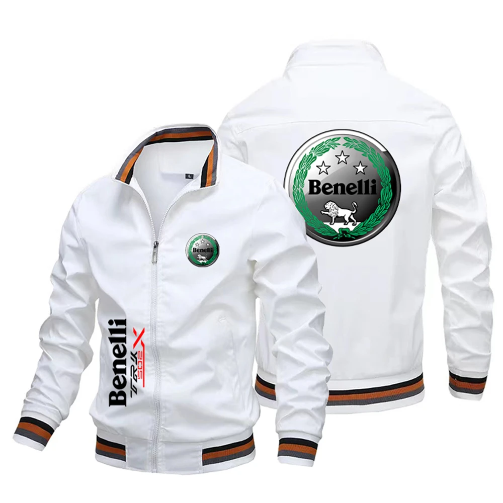 Fashion casual windproof men bomber brand Benelli logo  jacket oversize Harajuku outdoor riding jacket biker2024