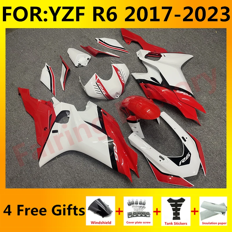 

NEW ABS Motorcycle Fairing Kit fit For YZF R6 YFZ-R6 2017 2018 2019 2020 2021 2022 2023 Bodywork Fairings kits set red white