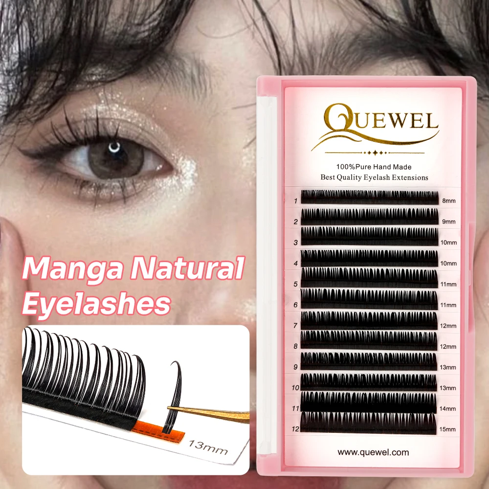 Quewel Wet Eyelashes New Arrival Spikes Lashes Manga Individual Eyelash Premade Thick Natural Fake Eye Lash Fashion Makeup Tool