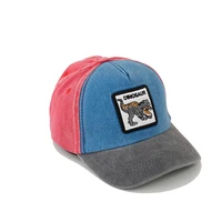 Summer Outdoor Washed Denim Sun Hat For kids Boys Girls Cartoon Dinosaur Embroidery Baby Baseball Cap Vintage Snapback Caps 2