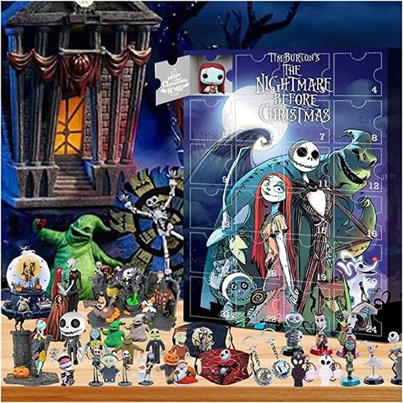 22 Halloween Advent Calendar Box Anime The Nightmare Before Christmas 24pcs Figures Disney Collection Model Figurines Toys Aliexpress