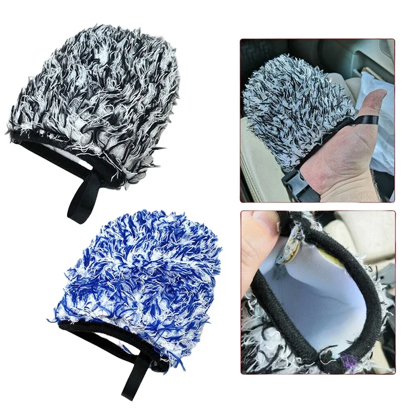 Microfiber Car Wheel Detailing Glove Soft Absorbent