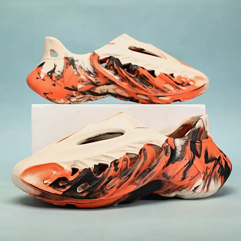 Мужские камуфляжные сандалии, Мягкие Шлепанцы из ЭВА, на платформе, для улицы и пляжа, летняя обувь