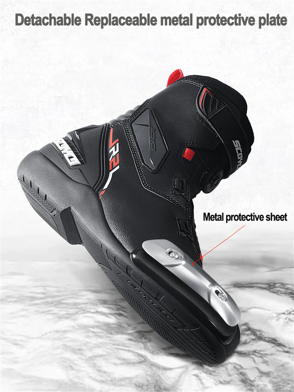 SCOYCO Motorbike Leather Boots Motorcycle Motorbike Shoes Armored Boot Protection Anti Slip Racing Sports For Men
