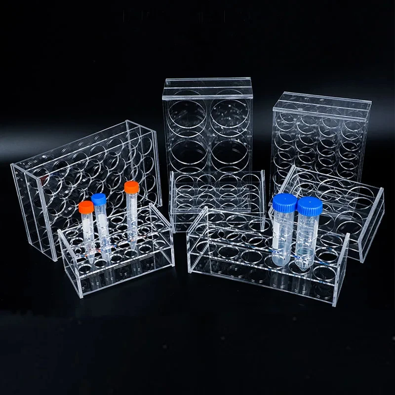 

50ml /100ml 8/10/12/20 Well Perspex Centrifuge Tube Rack Blood Collection Tube Sample Tube Cryotube Rack Test Tube Stand