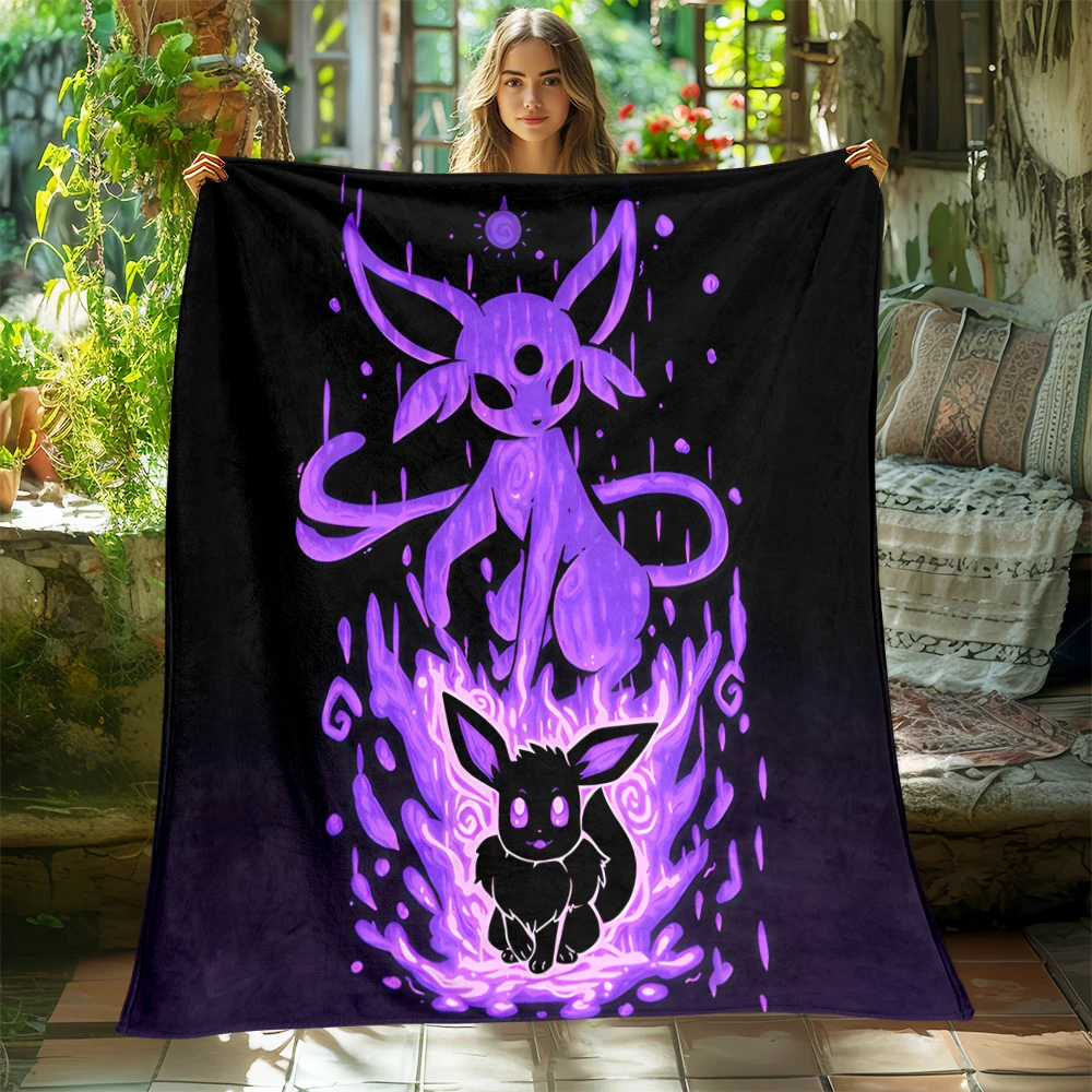 Pokemon Blanket Cute HD Printed Flannel Thin Blanket Four Season Blanket.for Sofa,beds,living Rooms,travel Camping Blanket Gifts 4