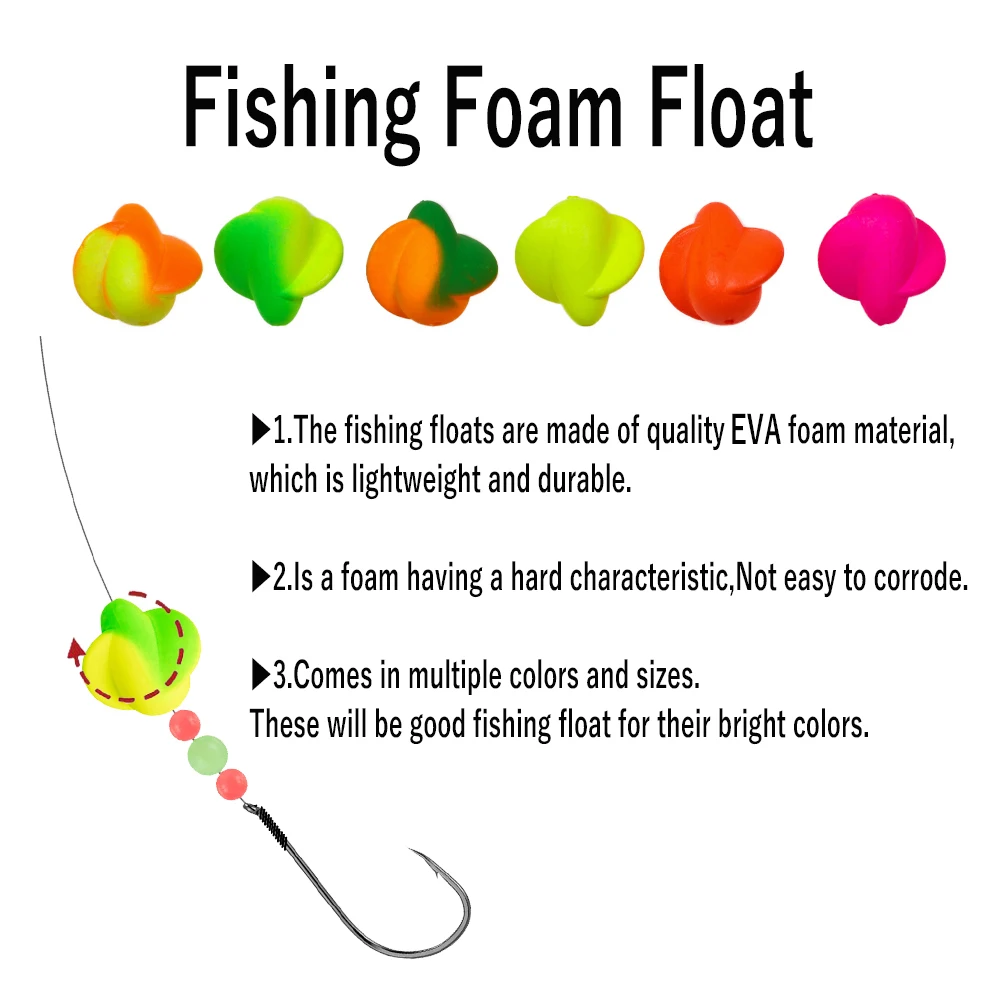 20pcs Fishing Foam Float Fishing Bobber Buoys Walleye Spin