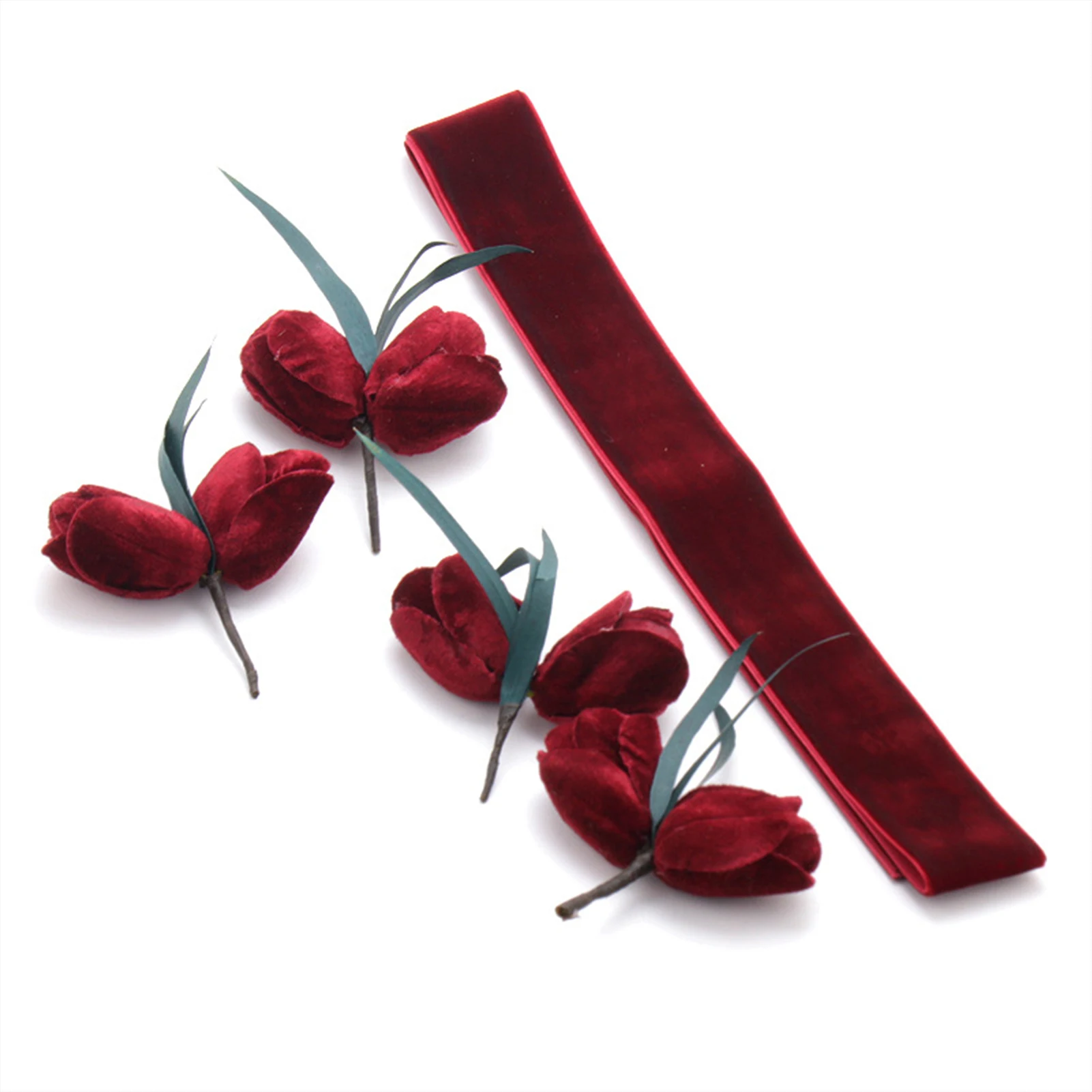 

Завязка для волос для невесты, гипоаллергенная красная ткань, тюльпан для вечеринки, одежда, ткань, подходящая NOV99