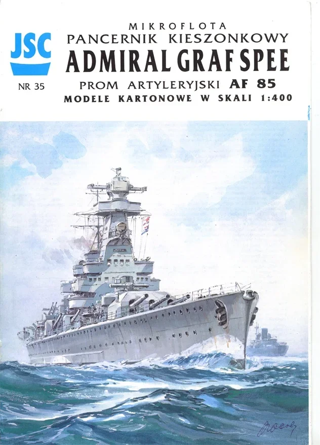 Pocket Battleship And AF85 Gunboat of Germany's 'Admiral Graff Speheijun'