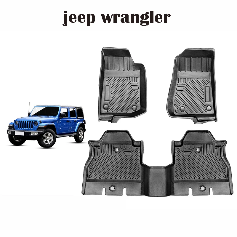 Rubber Car Floor Mats Set For Jeep Wrangler Jk Jl Waterproof Accessories  Automovil Auto Interior Carpets - Floor Mats - AliExpress