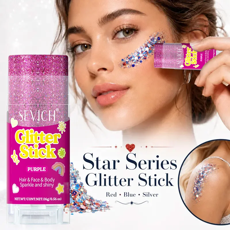 Radiant Glitter Shimmer Gel for Hair, Face, & Body - Perfect for Celebrations & Parties