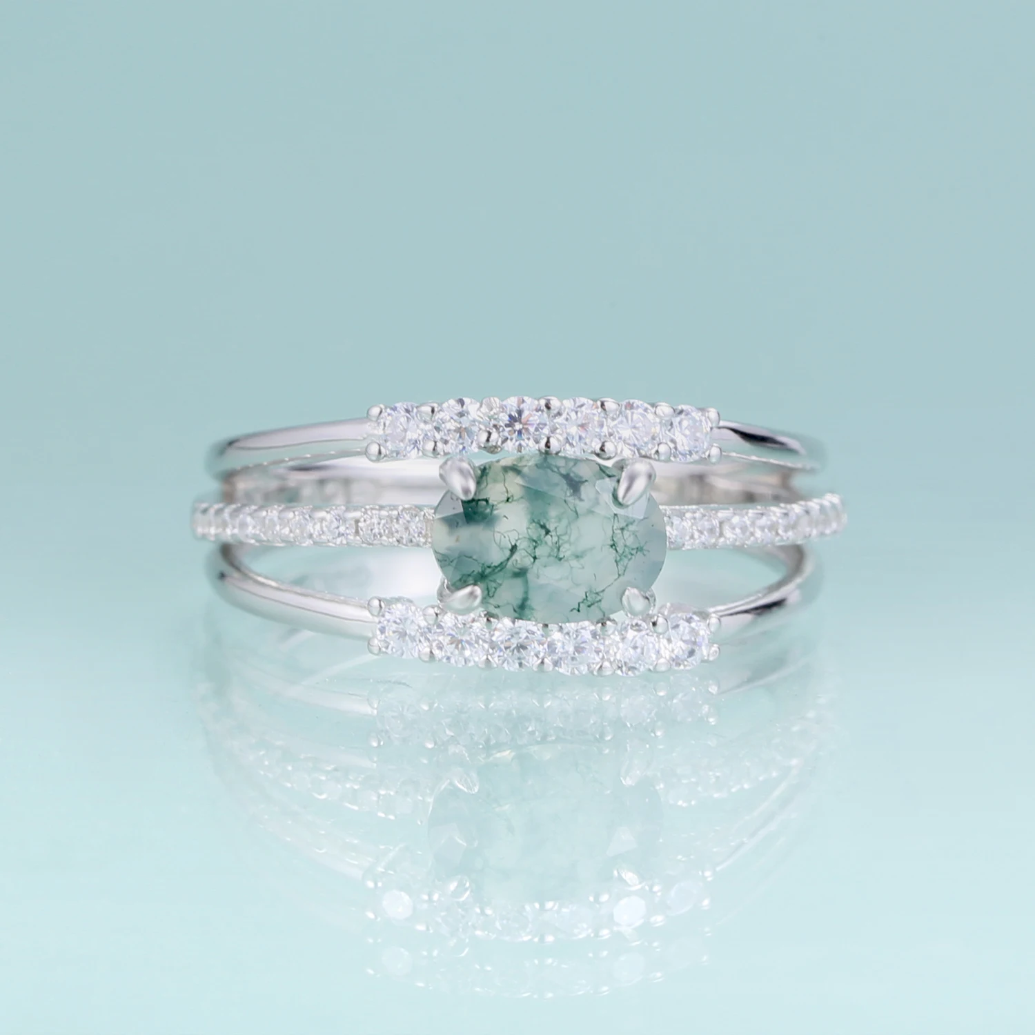 

Gem's Beauty, оригинальный дизайн, кольцо из натурального мохового агата, стерлингового серебра 925 пробы, обручальные кольца, обручальное кольцо для женщин